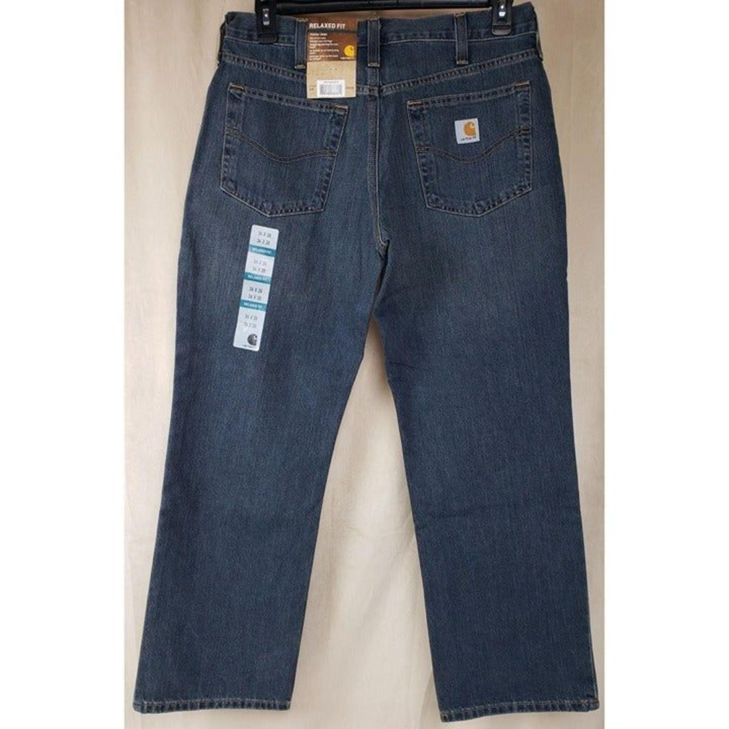 Carhartt Men's 34x28 Holter Jean Relaxed Fit Bed Rock Denim 101483 968