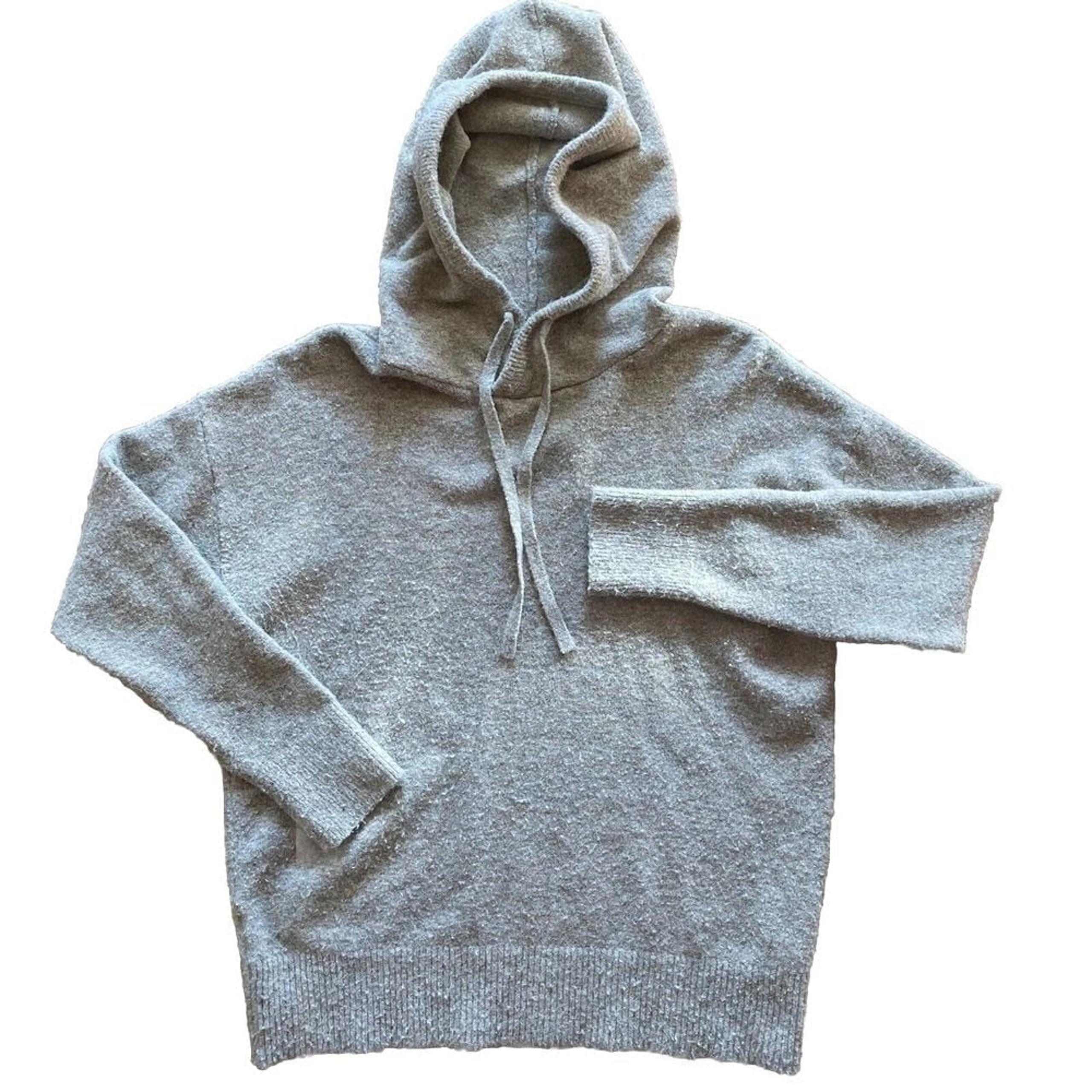 Lou & Grey Women's Wool Blend Hooded Pullover Sweater Taupe Brown Medium