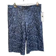 DKNY Lace Overlay Short Pants Women Size 10 Dark Navy Office Classic Whimsigoth