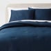 Full/Queen Washed Cotton Sateen Comforter and Sham Set Dark Navy - Threshold