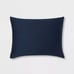 Full/Queen Washed Cotton Sateen Comforter and Sham Set Dark Navy - Threshold