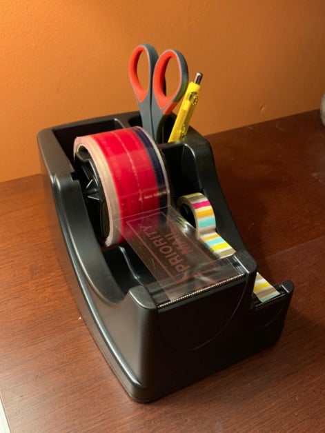 Recycled 2-in-1 Heavy Duty Tape Dispenser, 1-Inch and 3-Inch Cores