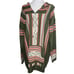 L Love Dress Aztec Striped Hooded Sweater Poncho Boho Southwest Knit Pullover M