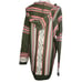 L Love Dress Aztec Striped Hooded Sweater Poncho Boho Southwest Knit Pullover M
