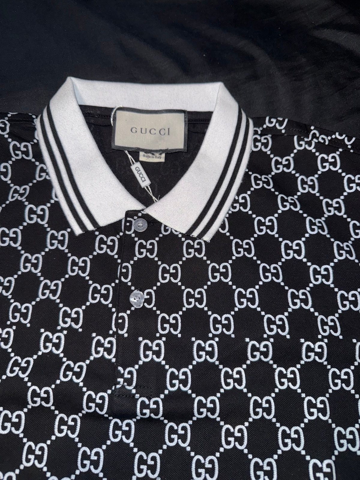 GG All-Over Monogrammed Collared Polo Shirt