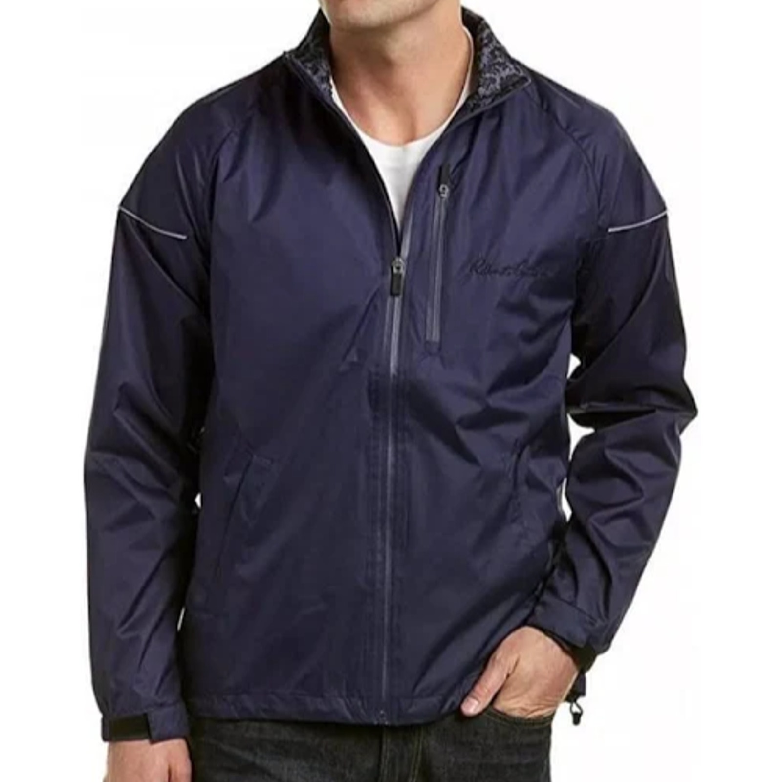 Robert Graham Jacket Mens XL Blue Derek Classic Fit Full Zip Windbreaker Golf