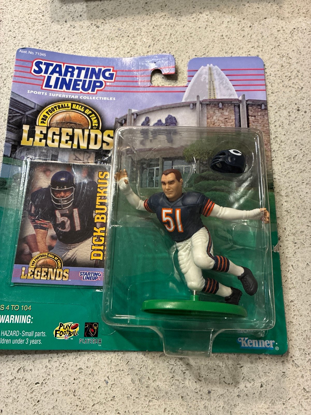 NFL starting lineup legends dick bucket collectible, figuring