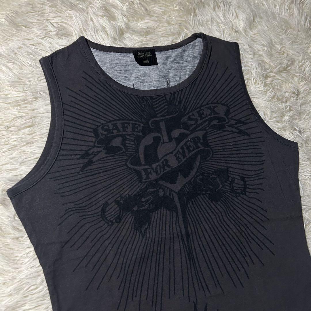 00s ARCHIVE ハート&ドラゴンタンクトップ タトゥー スキン Tシャツ 00s ARCHIVE Heart & Dragon Print Tank Top Tattoo Skin