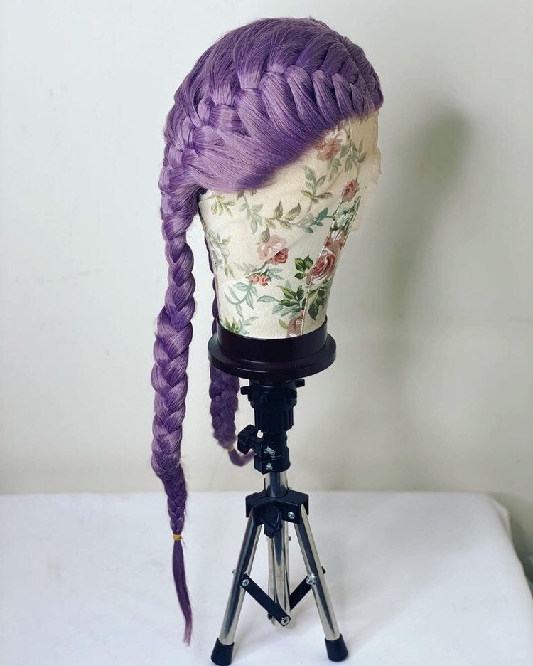 22” PURPLE BRAIDED LACE FRONT WIG *NEW*
