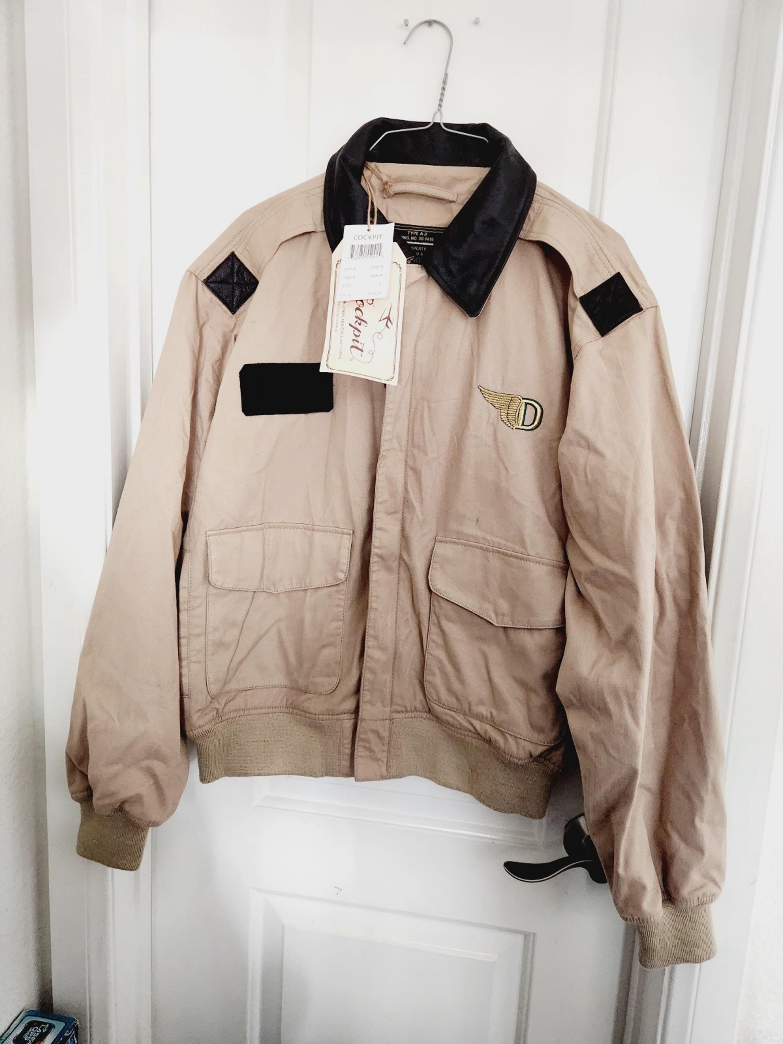 Cockpit USA Air Force U.S. Army Aviator Bomber Jacket Type A-2 Size Small