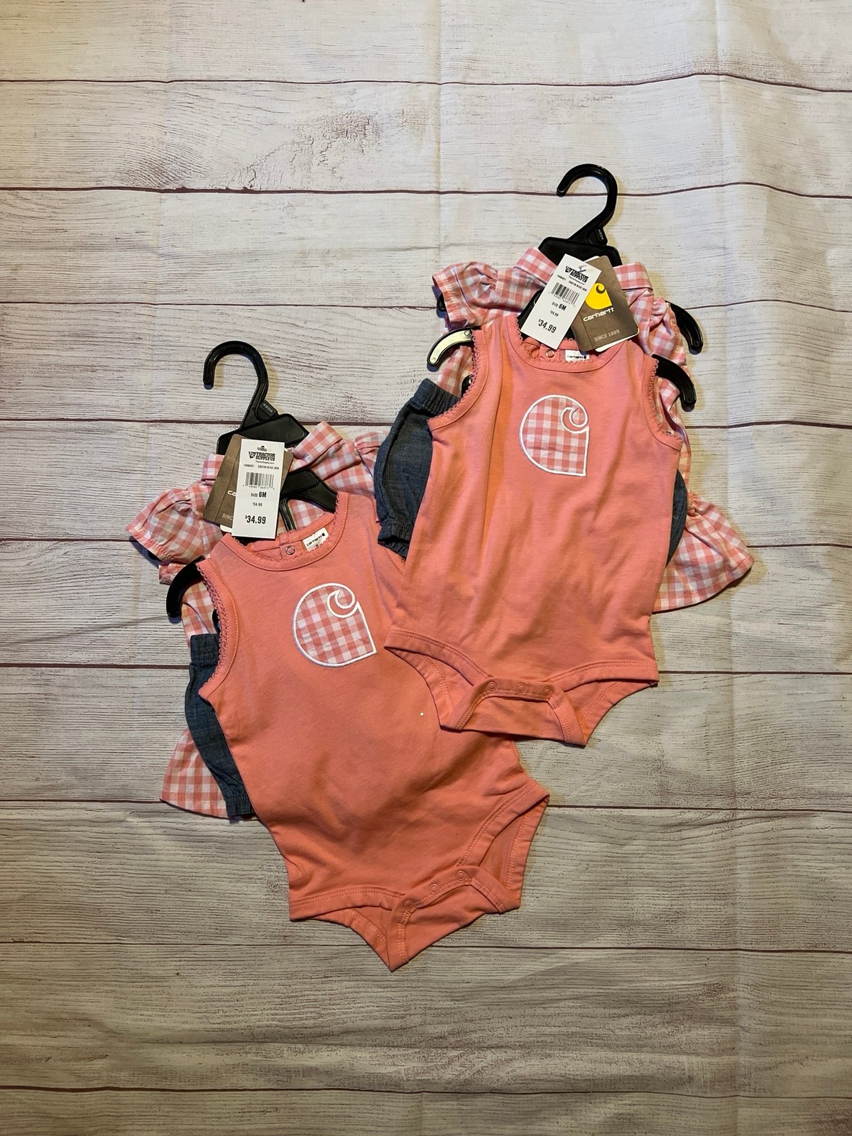 Two carhartt 3 piece set size 6 months