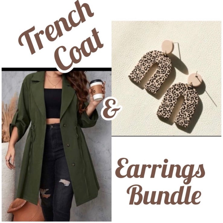 WOMEN GREEN FASHION TRENCH COAT