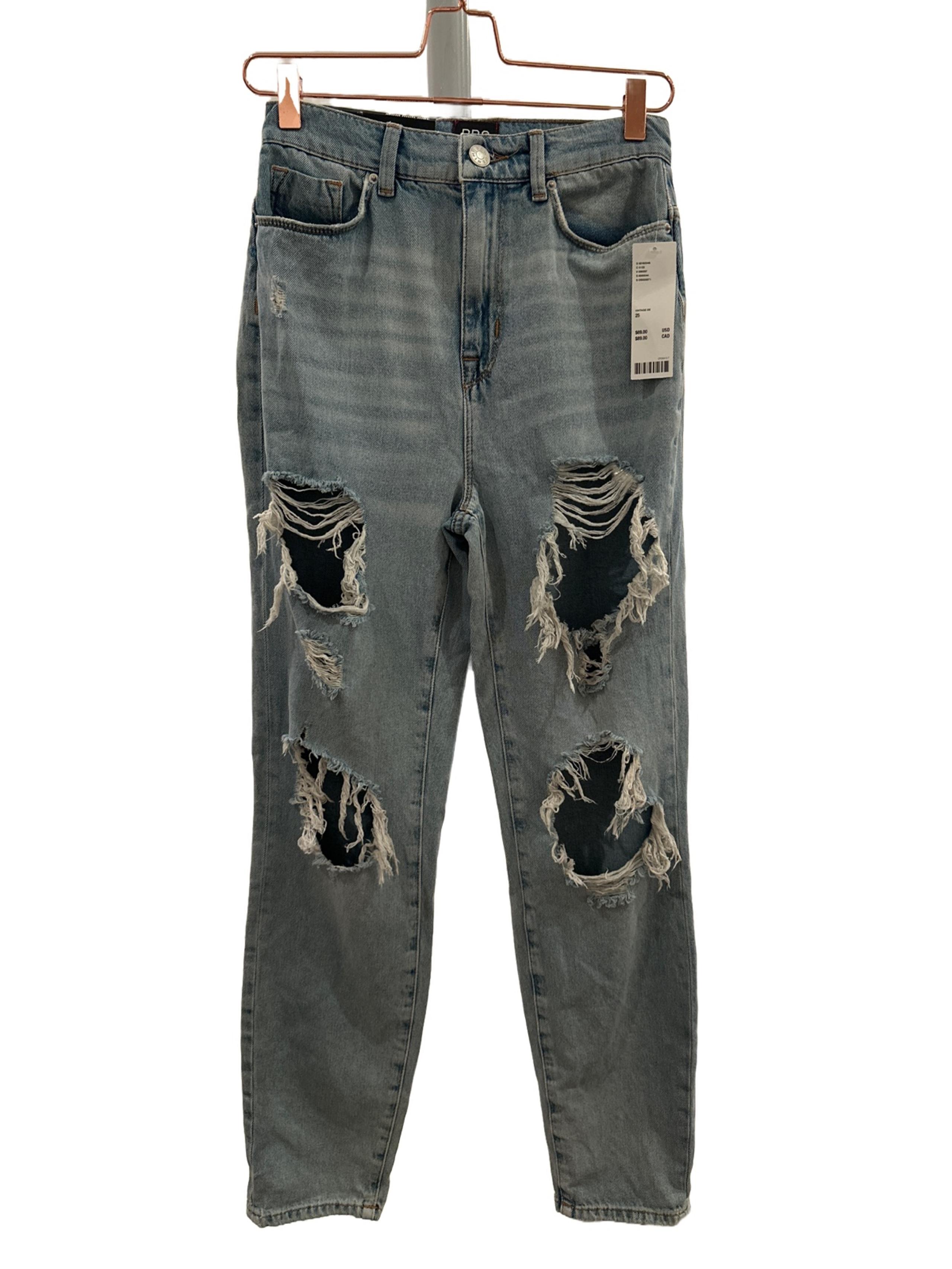 NWT BDG Urban Outfitters High Rise Distressed Mom Jeans 25