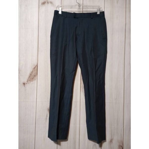 Topman Pants Men's 30 Slim Navy Wool Blend