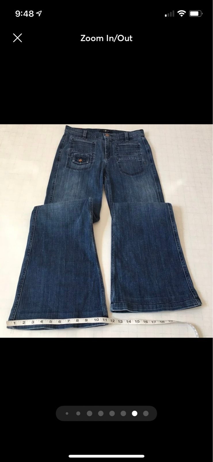 7 For All Mankind 7FAM Georgia High Rise Wide Flare Leg Jeans Size 25