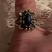NATIVE/VINTAGE - Sterling Fancy Scalloped Edging, Oval Lapis Lazuli Ring!!!