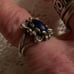 NATIVE/VINTAGE - Sterling Fancy Scalloped Edging, Oval Lapis Lazuli Ring!!!
