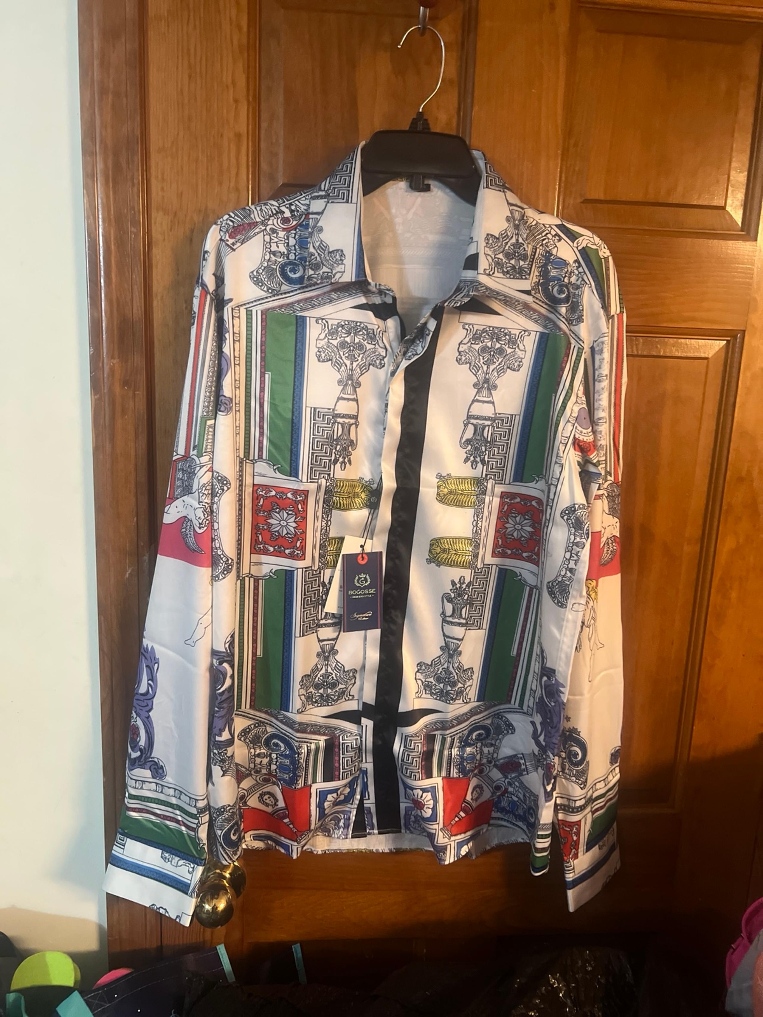 New Bogosse Men’s Silk Shirt L Slim Fit NWT
