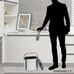 Small Hanging Trash Can with Lid Stainless Steel Garbage Bin