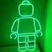 Fun Bight Green Lego Block Man Toy LED Night Light Room Wall Decoration
