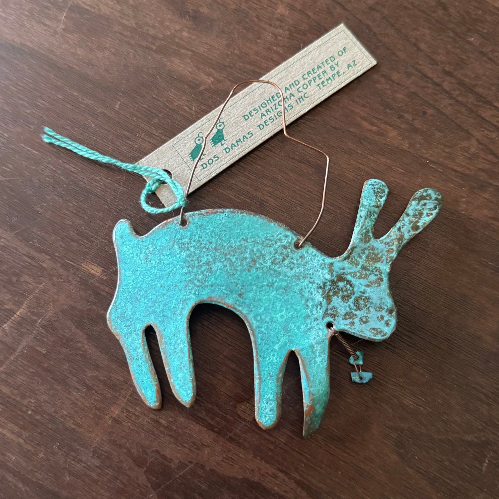 Copper Turquoise Color Rabbit / Jackrabbit - Cottontail Hare Decor, Arizona Made