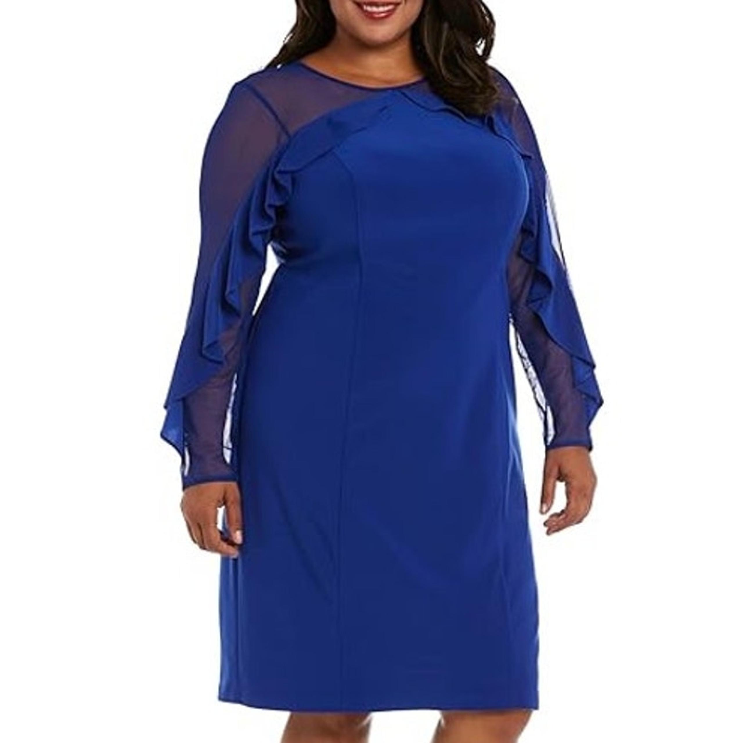 NWT ~ Royal Blue R&M Richards Women's Classic Cocktail Dress ~ Plus Size 22W