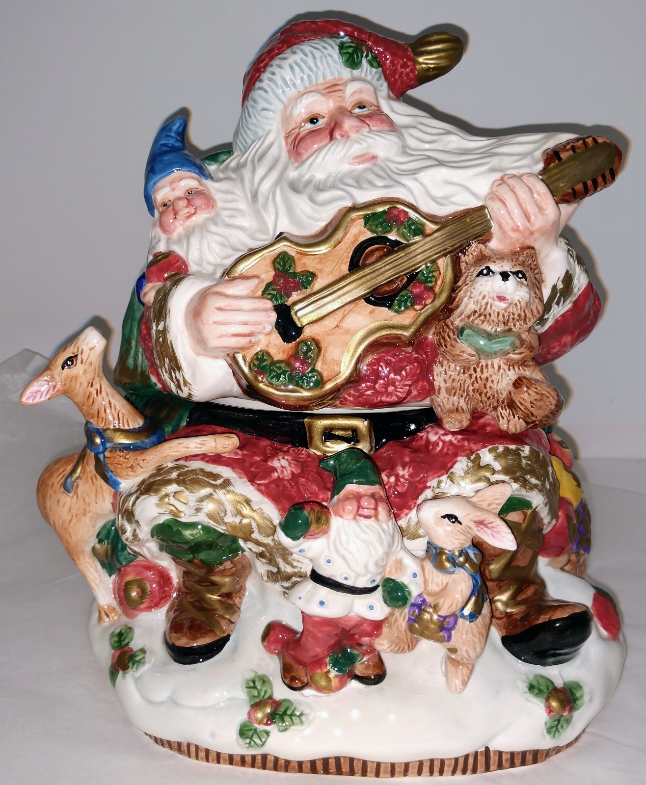 Fitz and Floyd Forest Festival Santa cookie jar