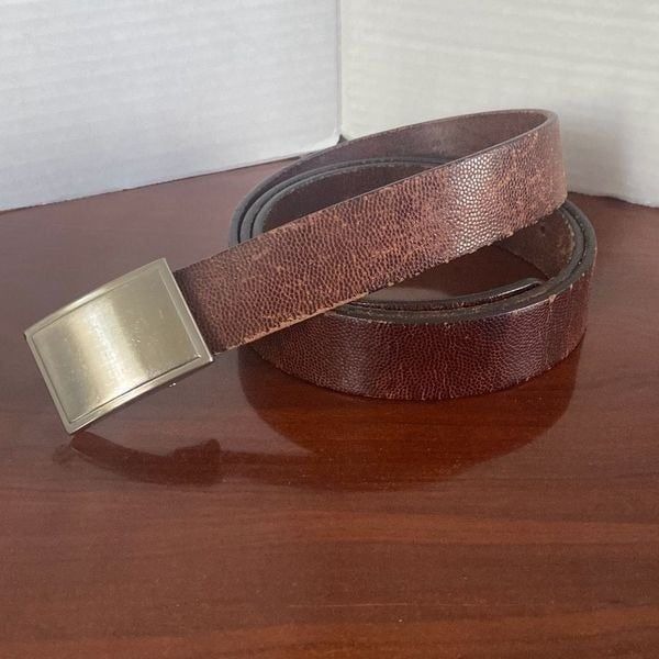 Vintage 80s Coach Brown Distressed Leather Belt Men 42 Made in USA