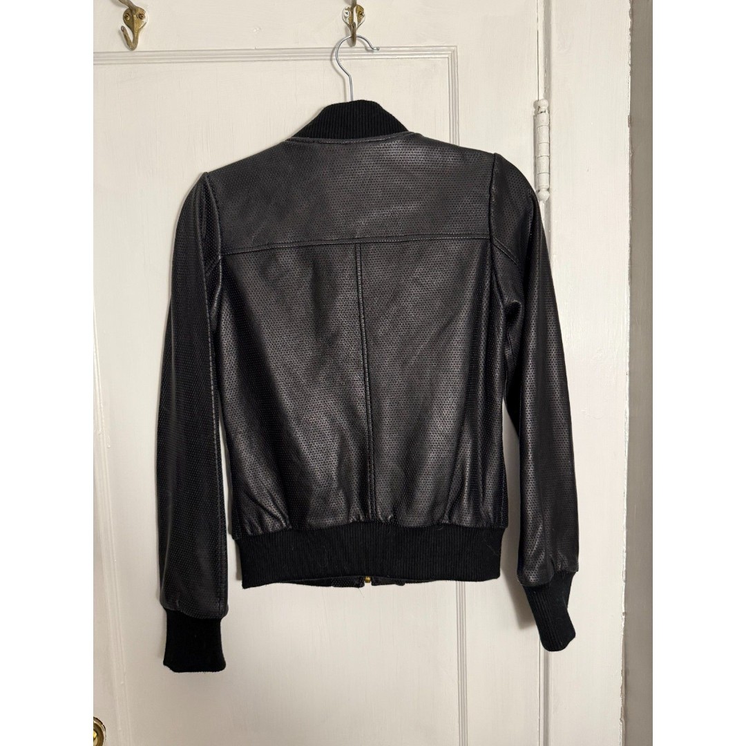 michael kors leather bomber