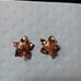Vintage 1930s Brutalist flower screwback earrings sterlingvermeil ruby red stone