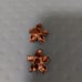 Vintage 1930s Brutalist flower screwback earrings sterlingvermeil ruby red stone