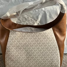 New Michael Kors Shoulder bag purse large hobo fulton vanilla acorn signature