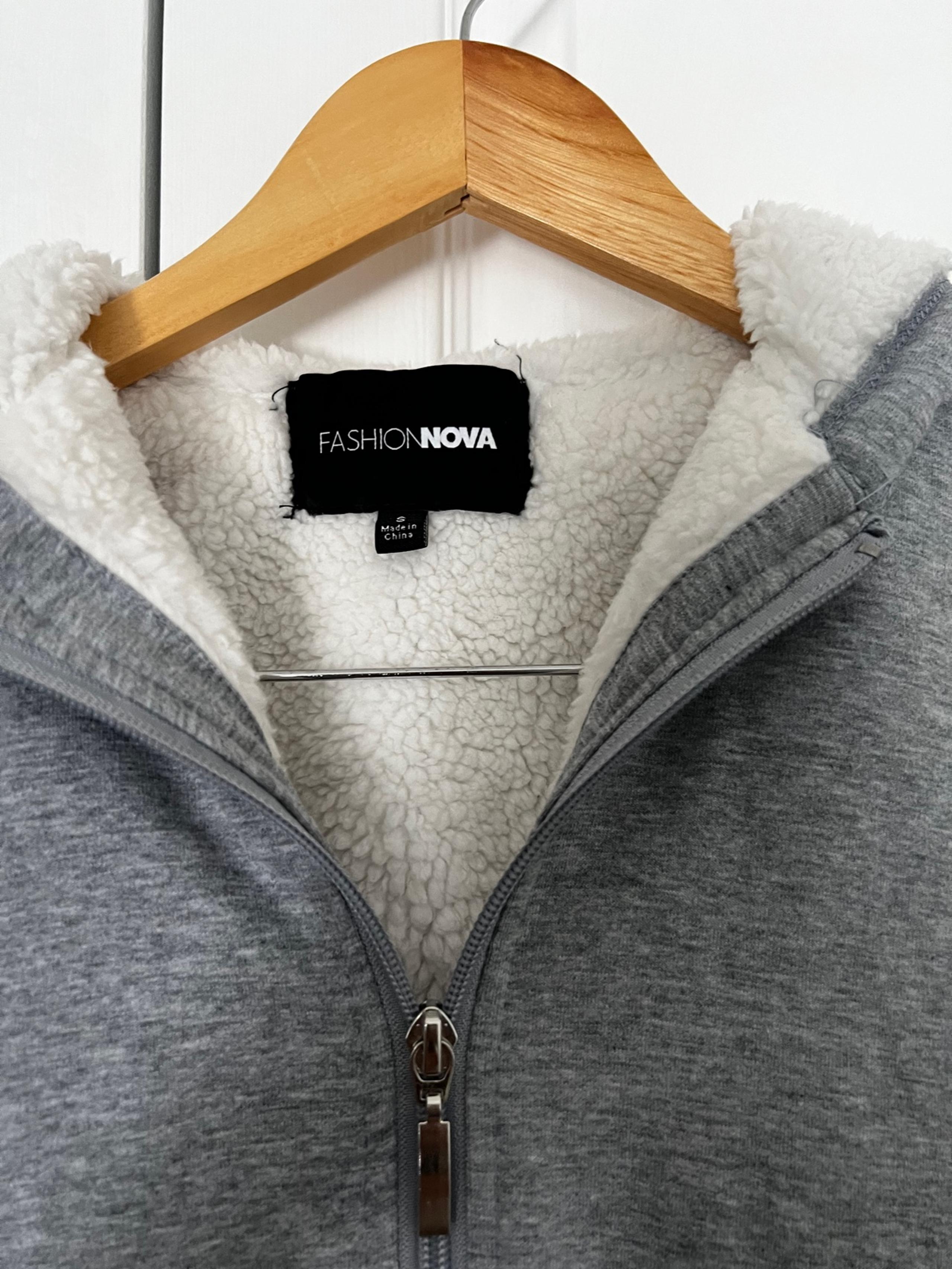 Fashion nova grey zip up sweater