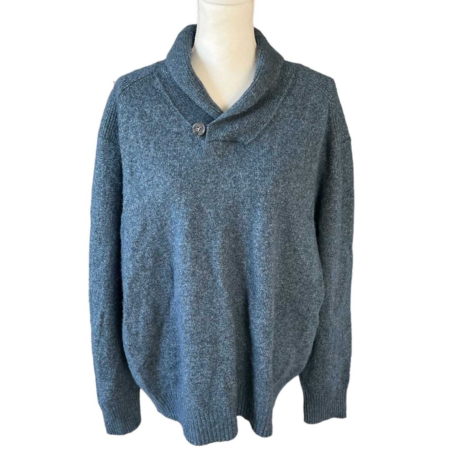 Joseph abboud wool blend blue cowl neck sweater men size 3x pullover preppy top