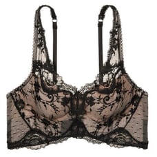 NWOT Victoria's Secret Dream Angels Black Lace Mesh Long Line Bra Sz 34D
