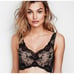 NWOT Victoria's Secret Dream Angels Black Lace Mesh Long Line Bra Sz 34D