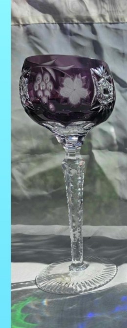 Nachtmann Traube Emerald Green Cased Crystal Wine Hock Goblet, Glass 8.25