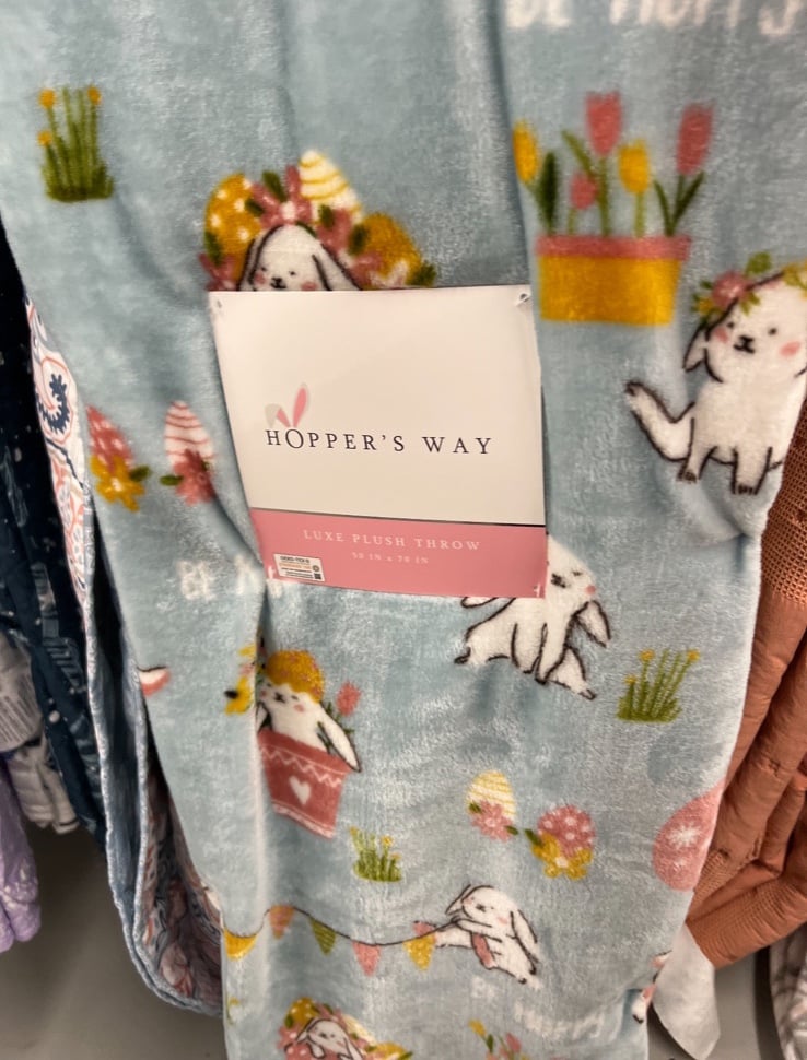easter bunnies be hoppy throw blanket