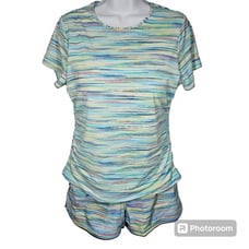 Lands' End Swim Shirt with Bra and 3 Quick Dry Swim Shorts with Brief Size 10