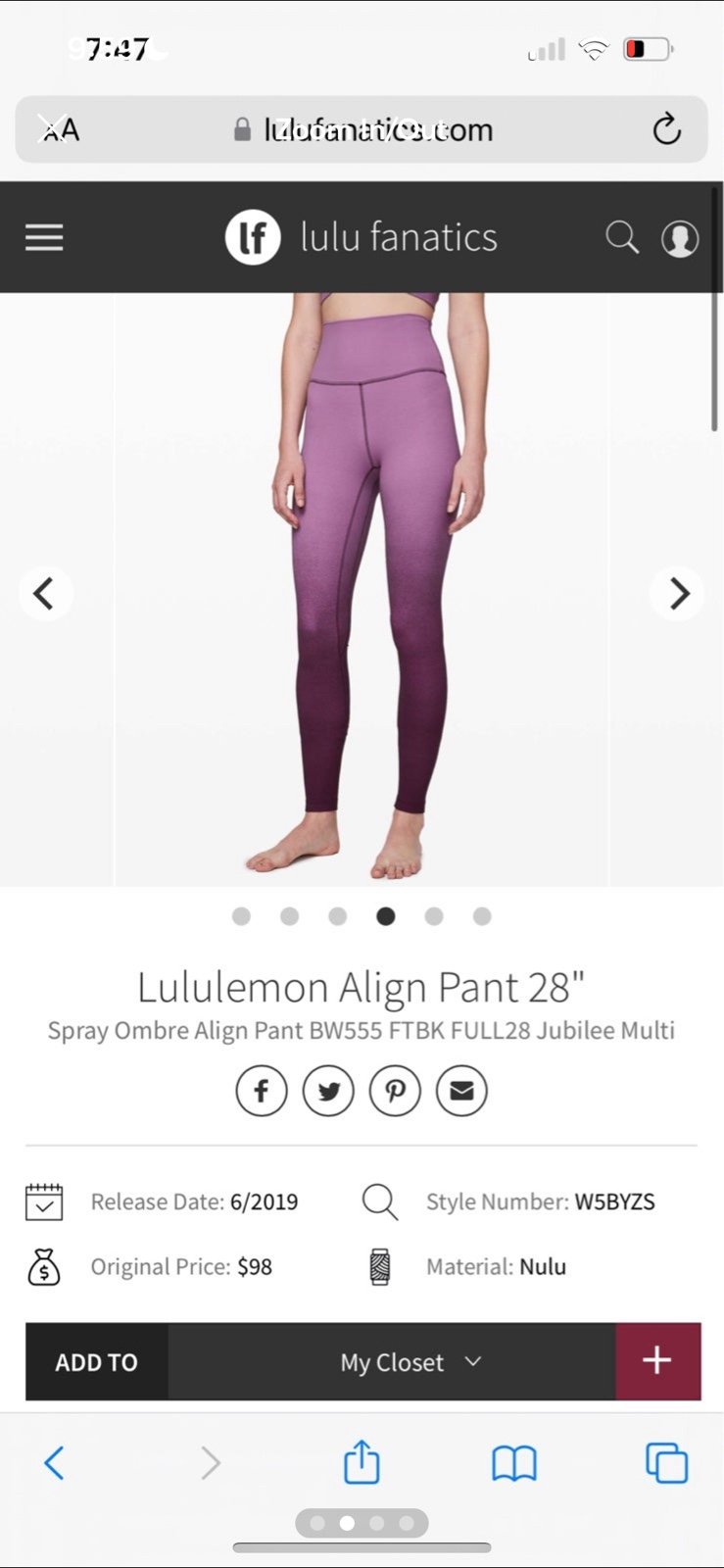 Lululemon align pant