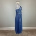 Aidan Mattox Women's Cocktail Dress Size 4 Blue Sequined Sleeveless A-Line Midi