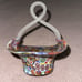 Stunning Vintage Murano Venetian Millefiori Art Glass Basket