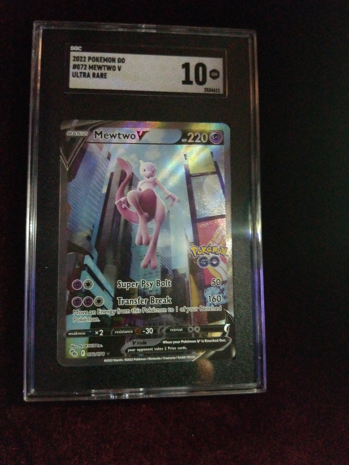 Pokemon Mewtwo V Alt Art Graded SGC 10