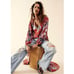 Free People Bohemian Gypsy Maxi Dress Duster Red Retro 70s Festival Medium