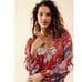 Free People Bohemian Gypsy Maxi Dress Duster Red Retro 70s Festival Medium