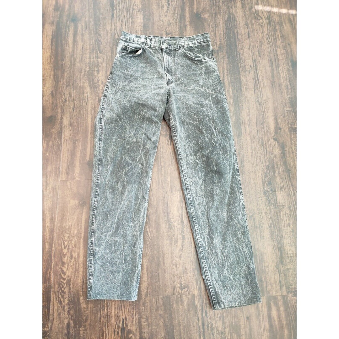 VTG 90s Levi's 40550 Acid Wash Tapered Leg Jeans Men's 30x32 Gray Black Tab USA