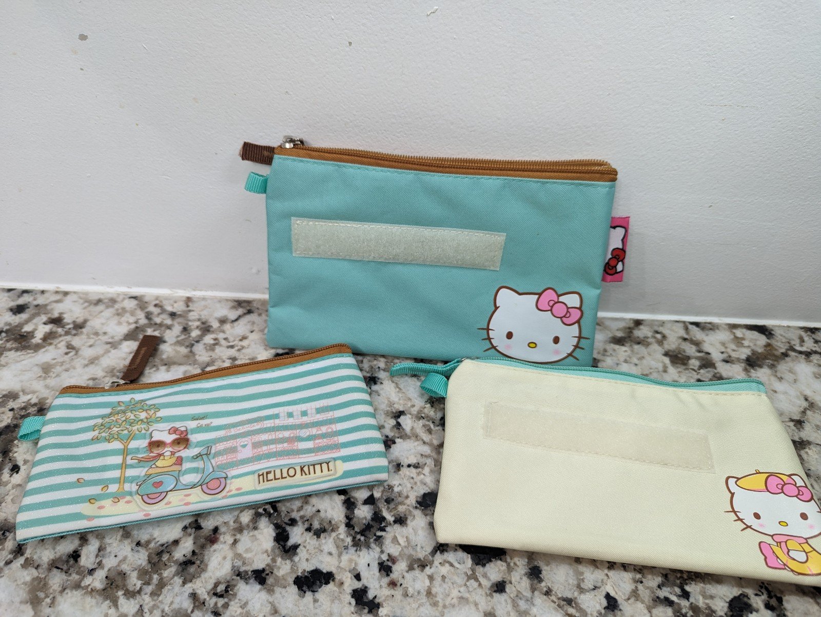Sanrio Hello Kitty Tokidoki Cosmetics Pouch Bag Pencil Case 2014 Lot Of 3 Cloth