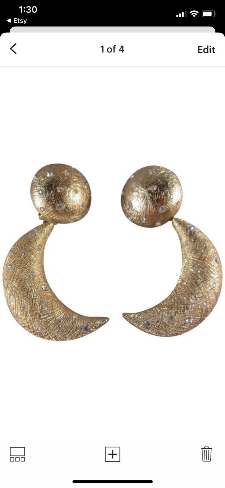 Auth Dior Vintage Celestial Earrings