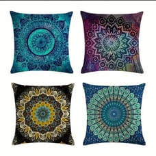 4 pc bohochic mandala throw pillow covers pillowcase set zipper cover