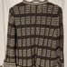 Chico’s KHAKI IVORY HEAVYWEIGHT KNIT SWEATER JACKET RIBBON TRIM NWT SIZE 1